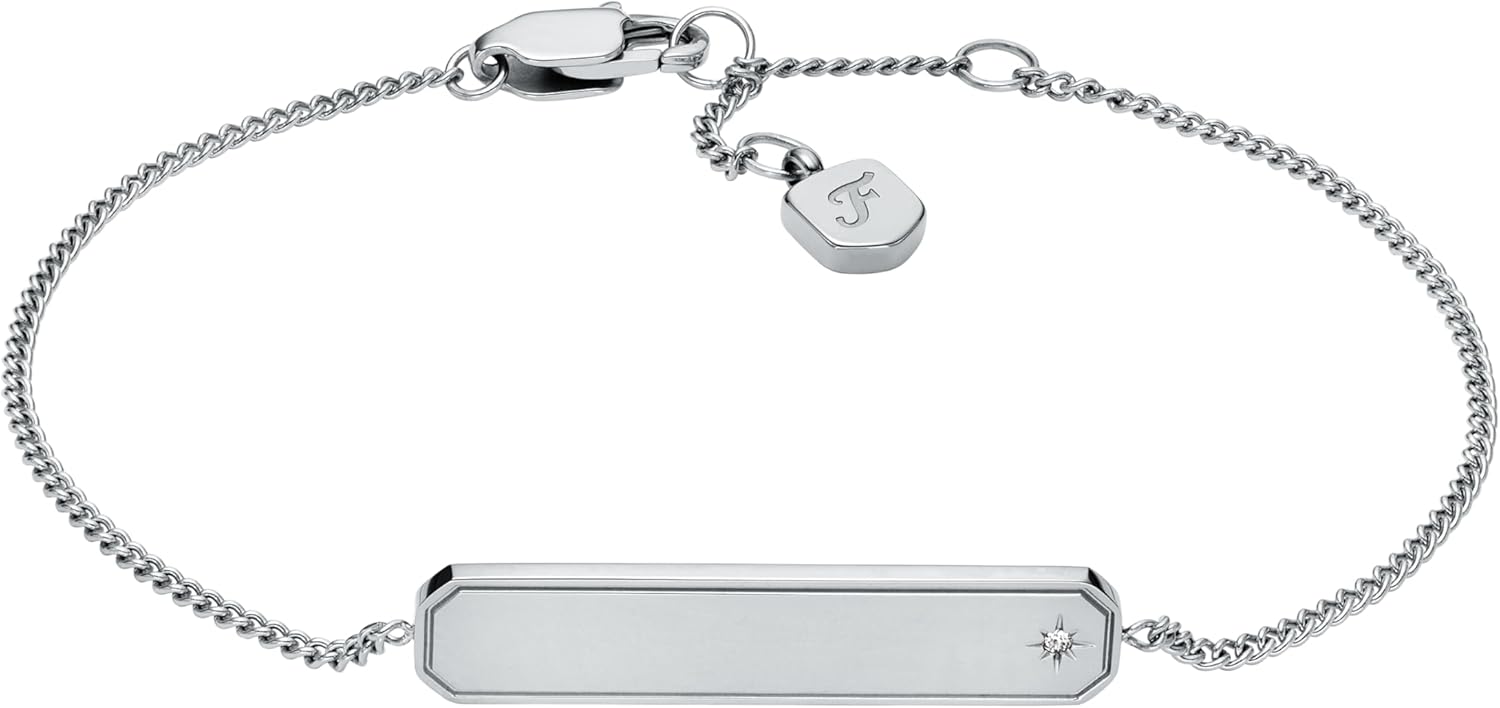 Fossil Women's Plated Stainless Steel Engravable Personalized Gift Bracelet for Women