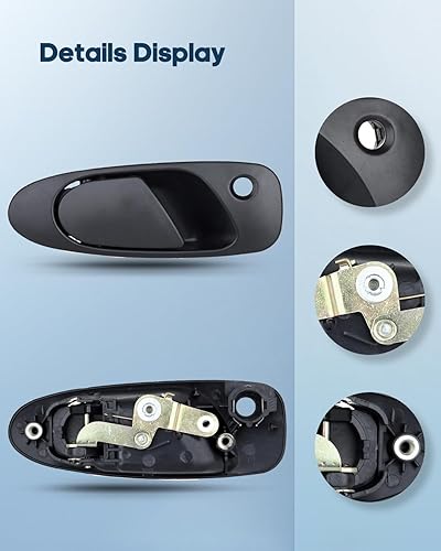 Miniatura 3 de ECCPP Manija de puerta exterior exterior exterior delantera lado del conductor para 1992 1993 1994 1995 para Honda Civic (negro)