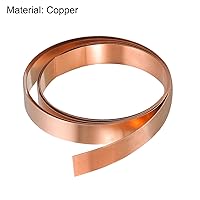Vista 65 de uxcell Copper Sheet Roll, Metal Foil Plate 1000mm x 20mm x 0.8mm