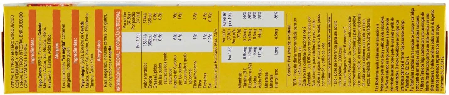 3X Confezione Per Weetabix Biscotti di Frumento Integrale, Confezione da 3, Alto Contenuto di Fibre, Basso Contenuto di Zuccheri, 215g x 3 Pacchi
