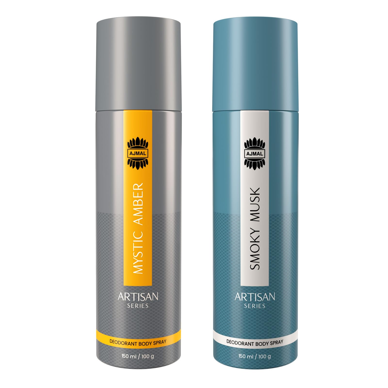 AJMAL ARTISAN - MYSTIC AMBER & SMOKY MUSK DEODORANT PERFUME 150ML LONGLASTING SPRAY GIFT FOR MEN AND WOMEN ONLINE EXCLUSIVE