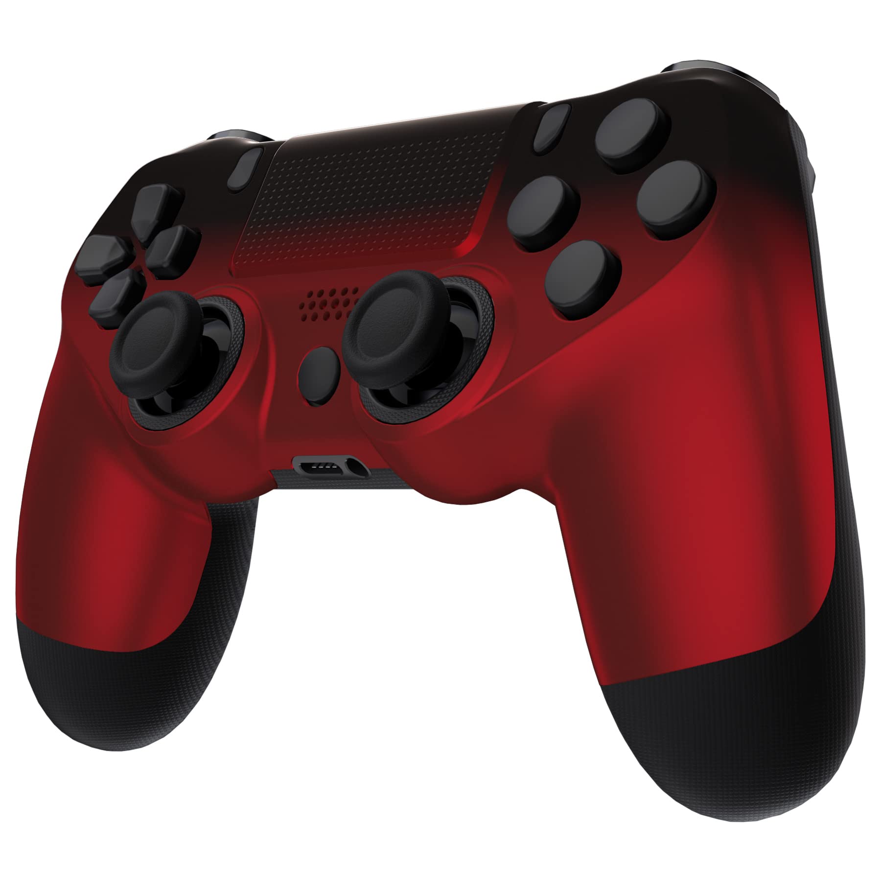 eXtremeRate Ghost Coque pour ps4 Manette avec Pavé Tactile pour ps4 Slim Pro JDM-040/050/055, Manette Non Incluse,Dégradé Noir Rouge