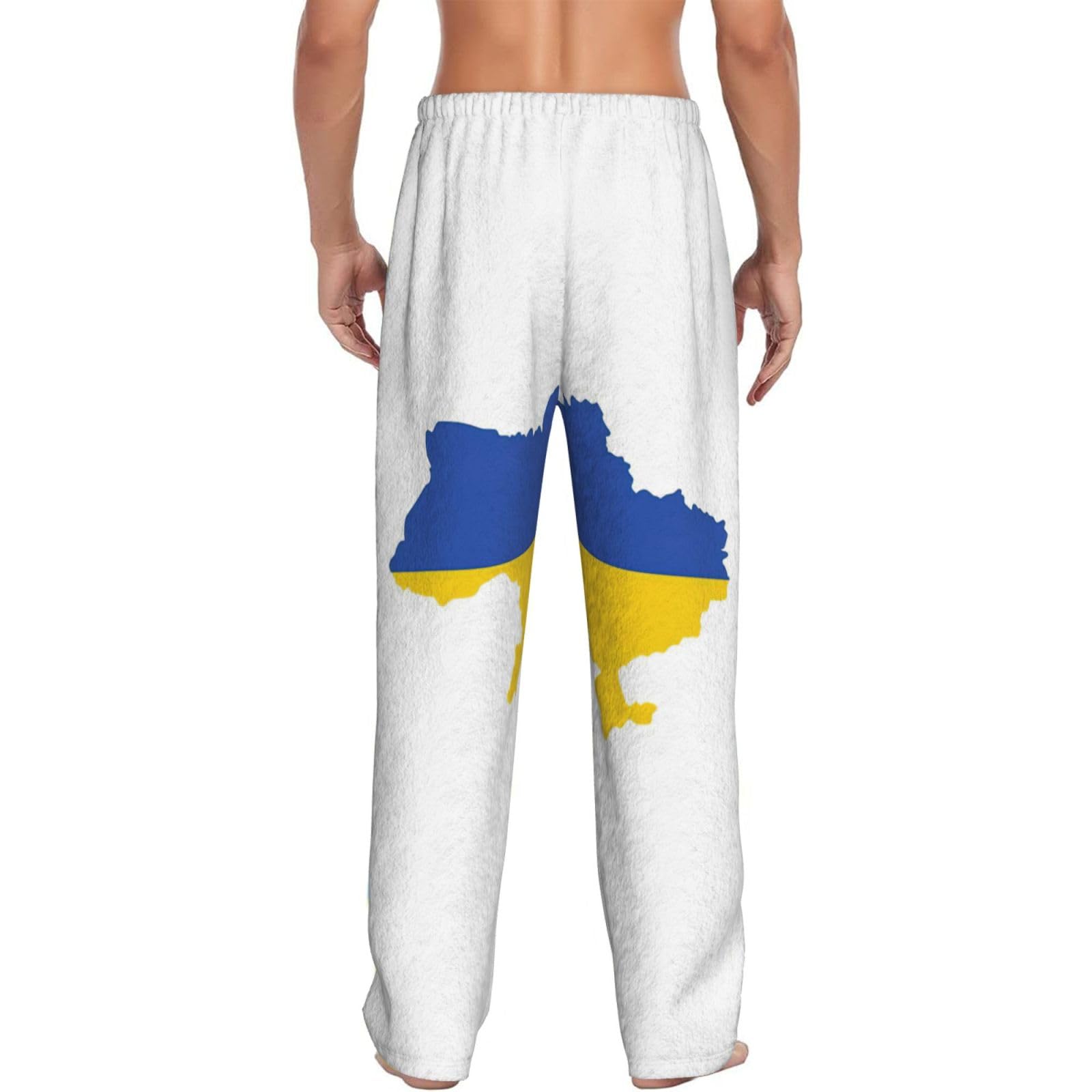 Ucraina Bandiera Mappa Stampa Pigiama Pantaloni Uomini, Flanella Pigiama Pantaloni Pj Morbido Casual Pantaloni Loungewear Per La Casa