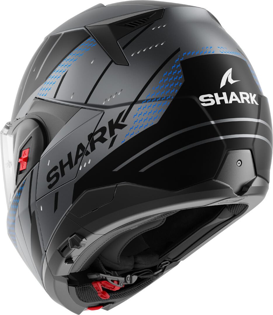 SHARK, Casco Moto Modular OXO RYDGER Anthracite Blue Black ABK, XS