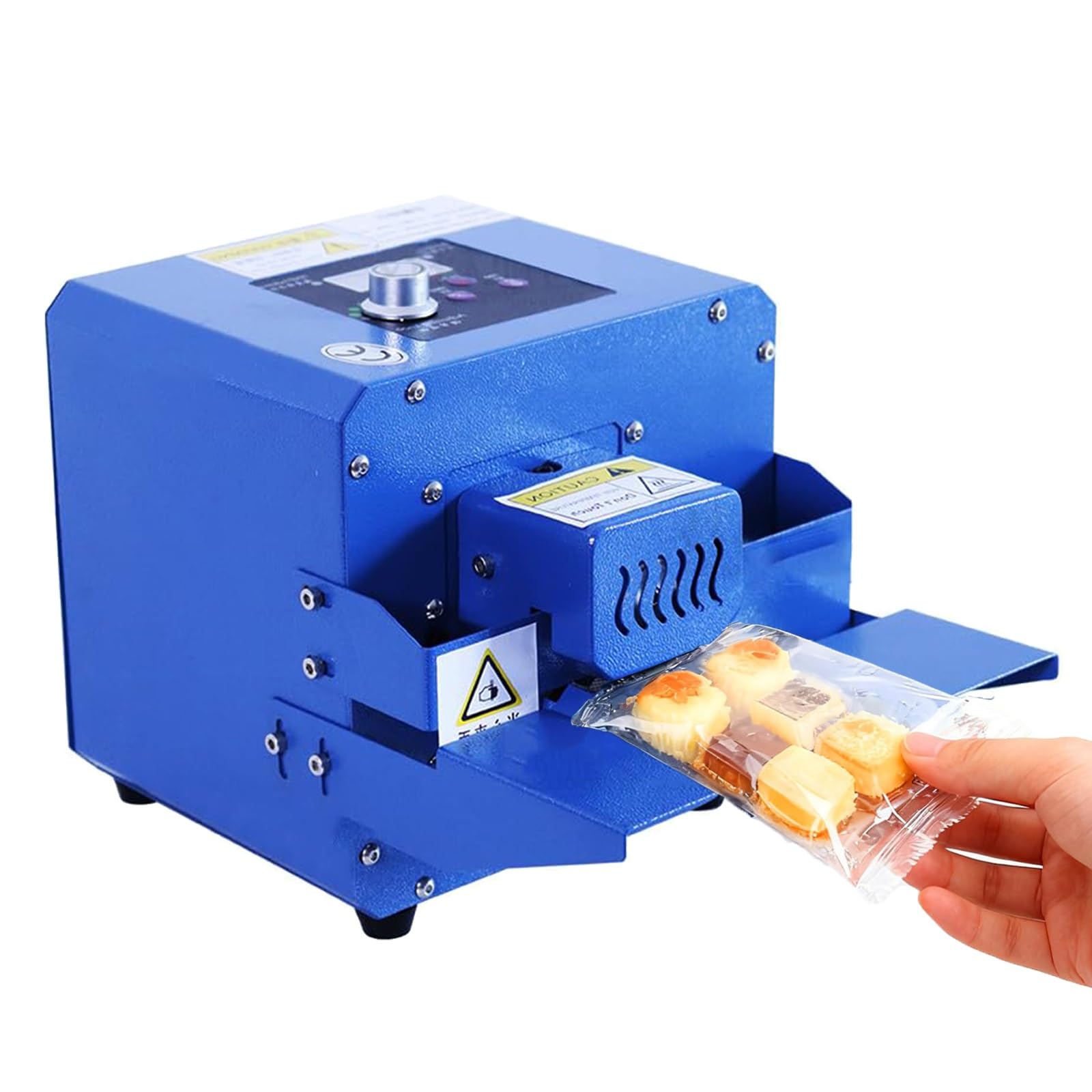 Máquina de embalaje automática, sellador térmico de 5 m/min con pantalla digital, temperatura y velocidad ajustables, sellador de banda continua para bolsas de plástico