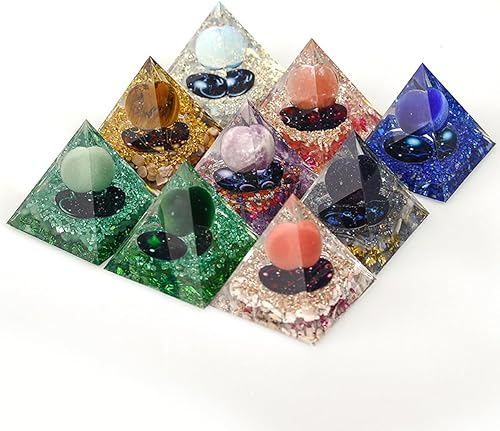 Miniatura 6 de SEVNPRIME Pirámide de cristal de constelación hecha a mano, única energía positiva, pirámide de orgonita, decoración de pirámide de cristal de ópalo
