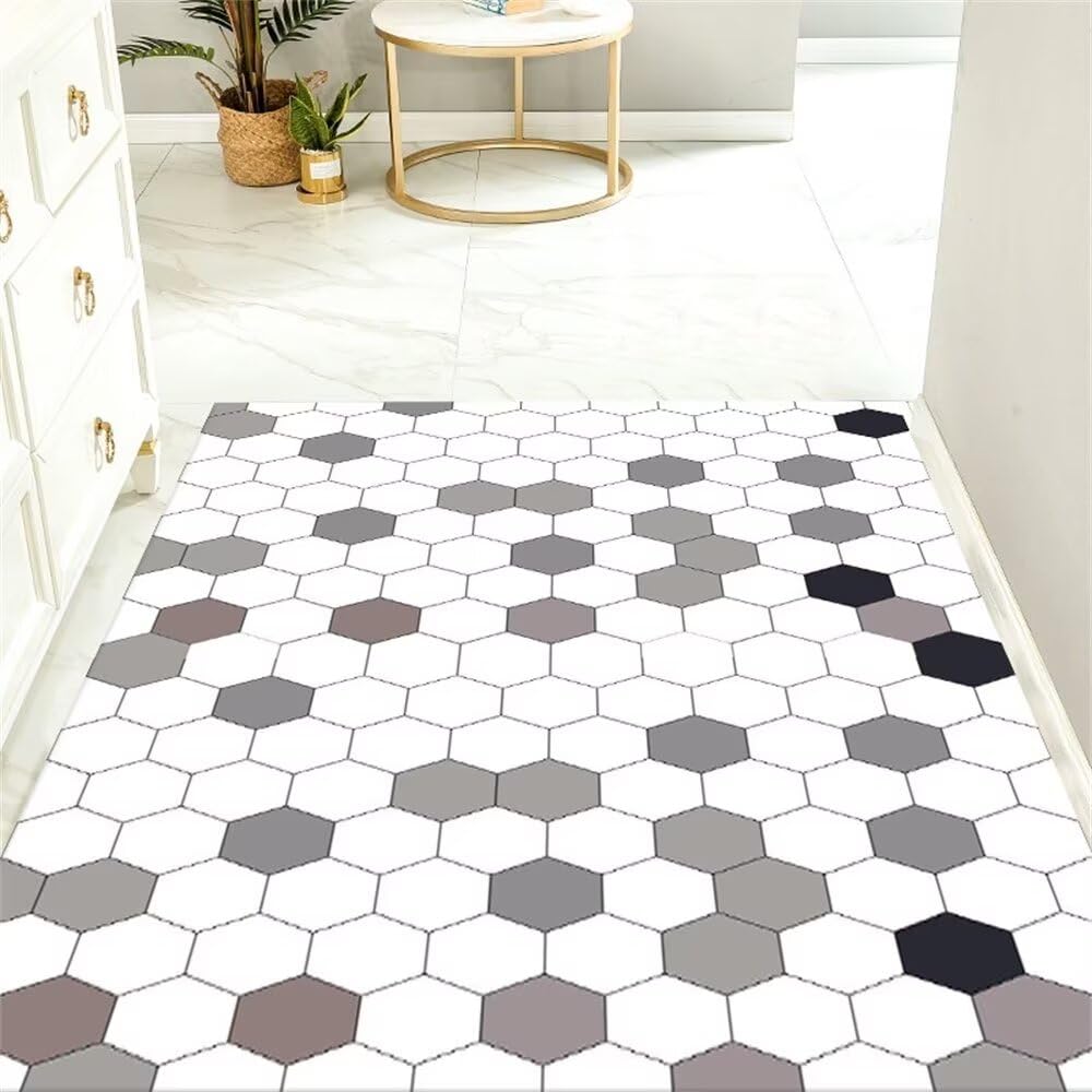 Tapis de décoration motif hexagonal anti-allergique grand chien