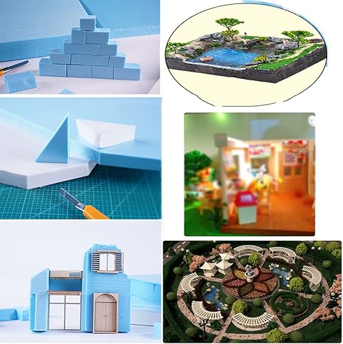 Miniatura 6 de GOONSDS Bloque de espuma artesanal - Bloques de poliestireno de alta densidad para mesa de arena, modelo de material de diseño de paisaje de