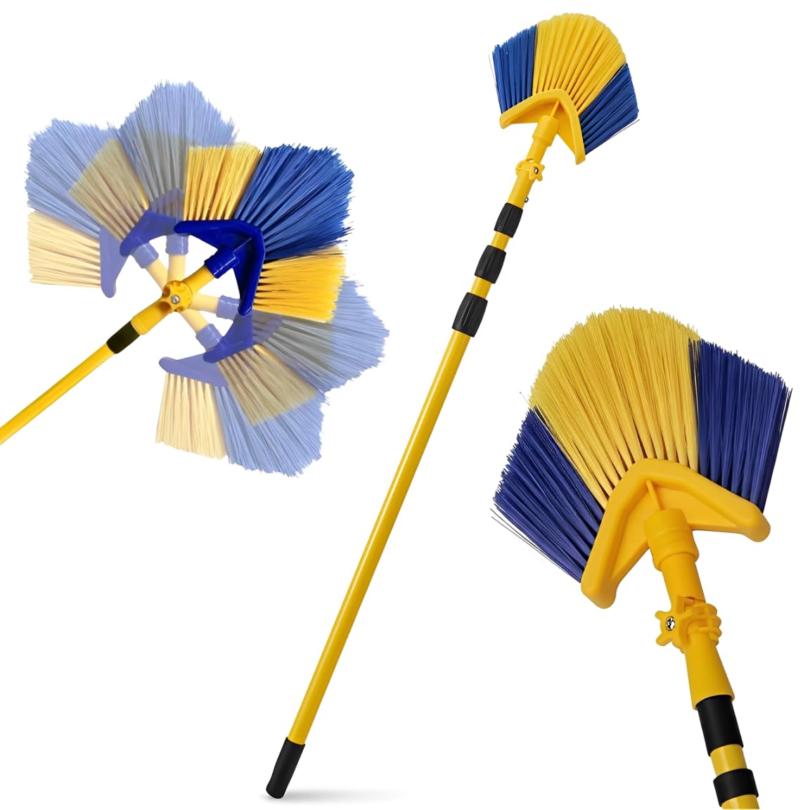3M Cobweb Brush Dust Cleaner Extendable Feather Duster with Telescopic Pole Angled Head Cobweb Duster for Ceiling and Indoor and Outdoor Corner Cleaning