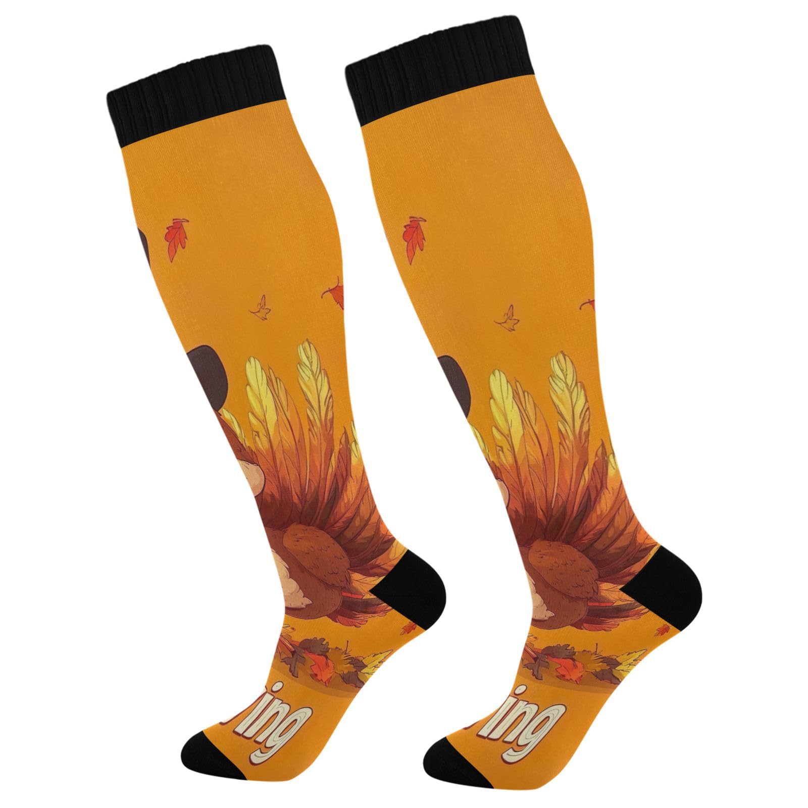 Kigai Christmas Gnomes Compression Socks Women Men Knee High Stockings for Sports,Running,Travel 1Pair