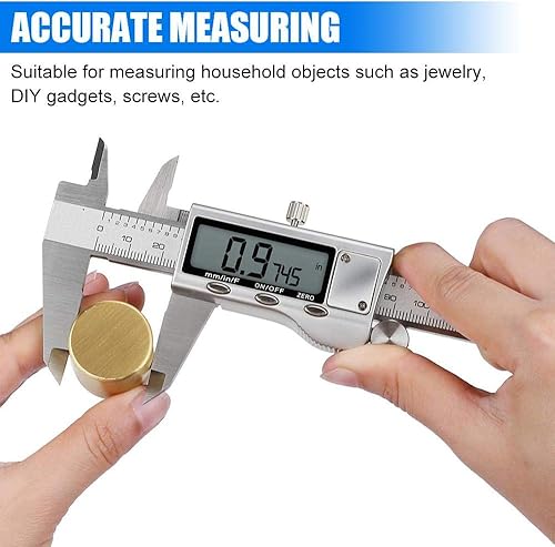Miniatura 2 de Herramienta de medición de pinza digital, micrómetro digital de calibre Vernier de acero inoxidable con pantalla LCD grande, fácil cambio