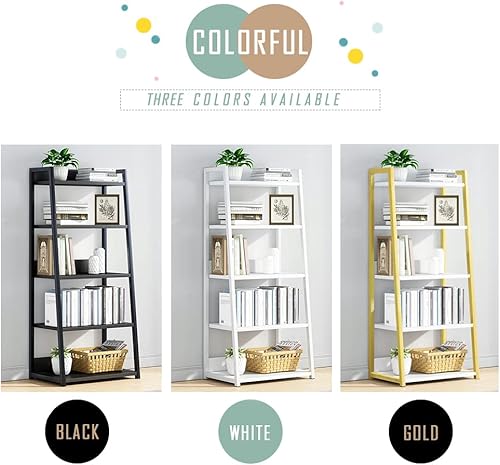 Miniatura 3 de IOTXY Estantería abierta de 5 niveles, soporte de exhibición de acero y madera, estantería de pie de 19.7 in de ancho, color negro