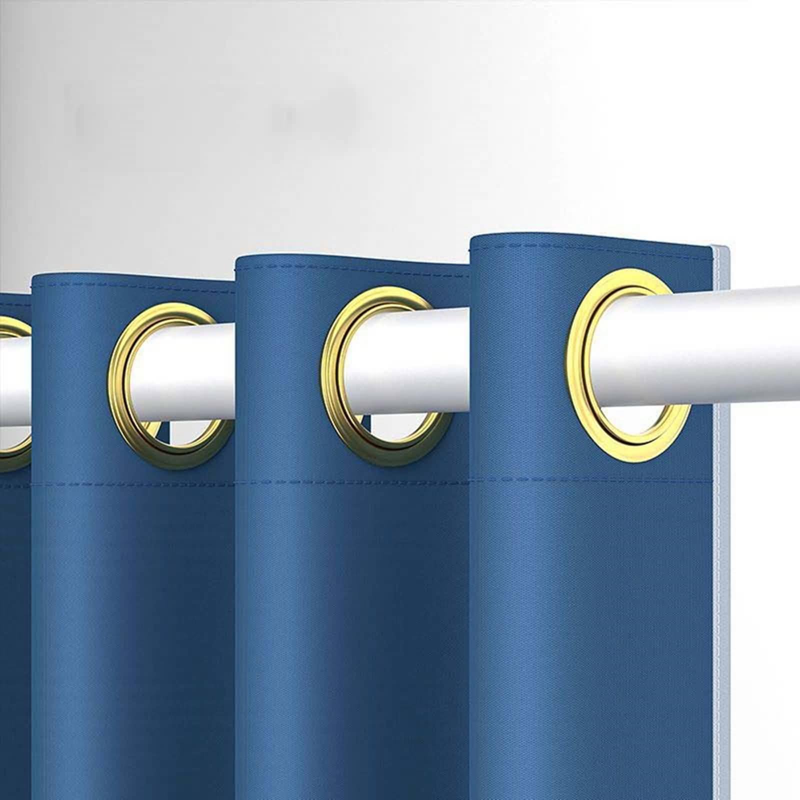 Occhielli x Tenda da Bagno,300 W x 200 H CM,Tenda per Vasca da Bagno Blu Scuro Tinta Unita Tenda per Doccia in Poliestere Ganci per Tenda Doccia