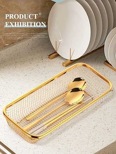 Miniatura 3 de Cesta de cubiertos de acero inoxidable para secado de utensiliospalilloscucharatenedorcuchillo escurridor de cubiertos, organizador de cubiertos,