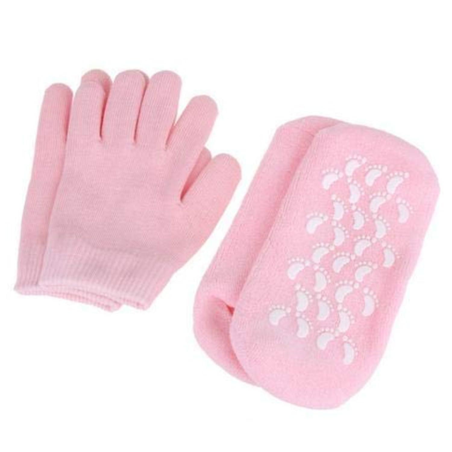 DRUDRAYA Moisturizing Gel Socks & Gloves Set Combo Hands Feet Skin Whitening Care Beauty Spa Treatment Hydrating Cool Soft Cotton Heel Booties Socks for Dry Hard Cracked Skin