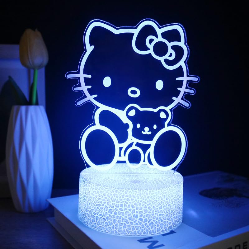 TSKVT Kitty Night Light - Anime Cat 16 Colors Changing Decorative