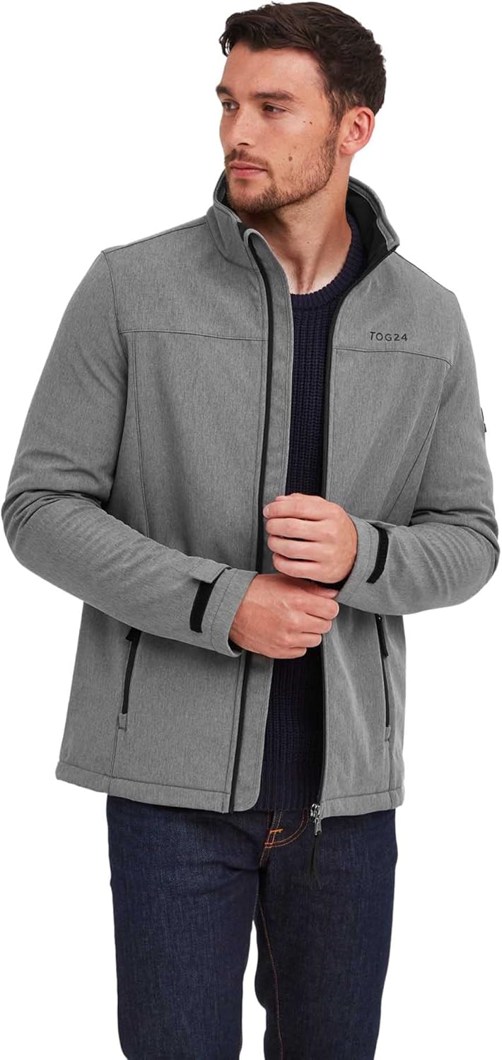 TOG 24 Mens Feizor Shower Resistant Soft Shell Jacket (XL) (Dark Grey Marl)