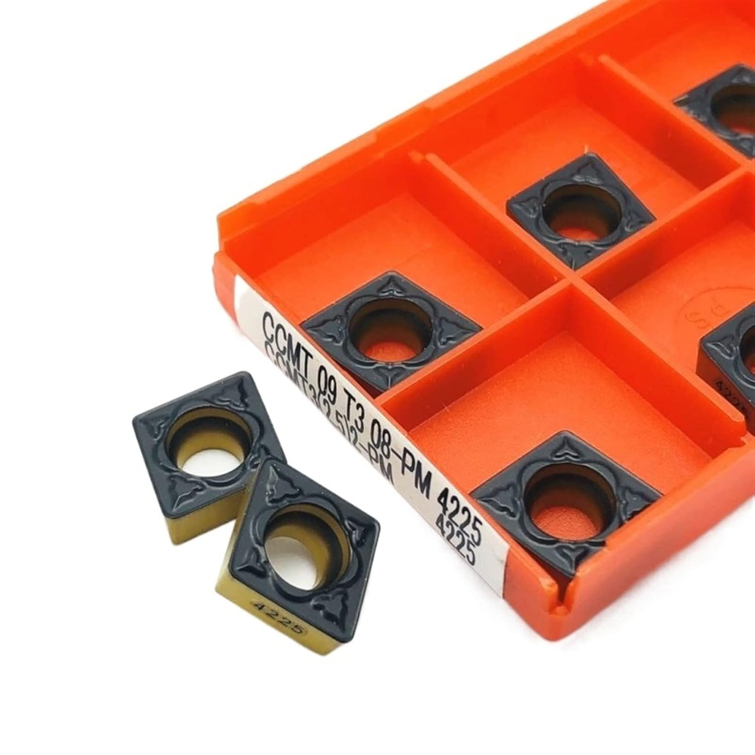 Indexable Lathe Carbide Insert 10PCS CCMT09T304 CCMT09T308 PM 4225 External Turning Tool Turning Insert CNC Lathe Tool Carbide Turning Tool(CCMT09T304 PM 4225)