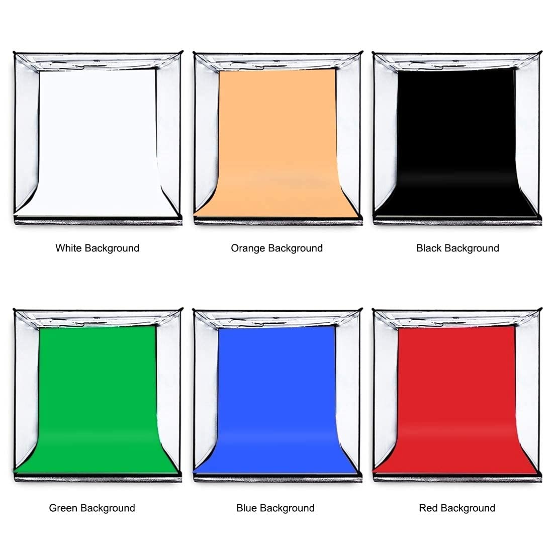 PULUZ 16 Pouces/40 cm Boîte à Lumière Portable Photo Studio Pliable avec 6 Couleurs de Fond 2 Lumières LED