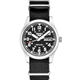 SRPG37 Watch for Men - 5 Sports - Automatic with Manual Winding Movement, Black Dial, Stainless Steel Case, Black Nylon Strap, 100m Water Resistant, and Day/Date Display