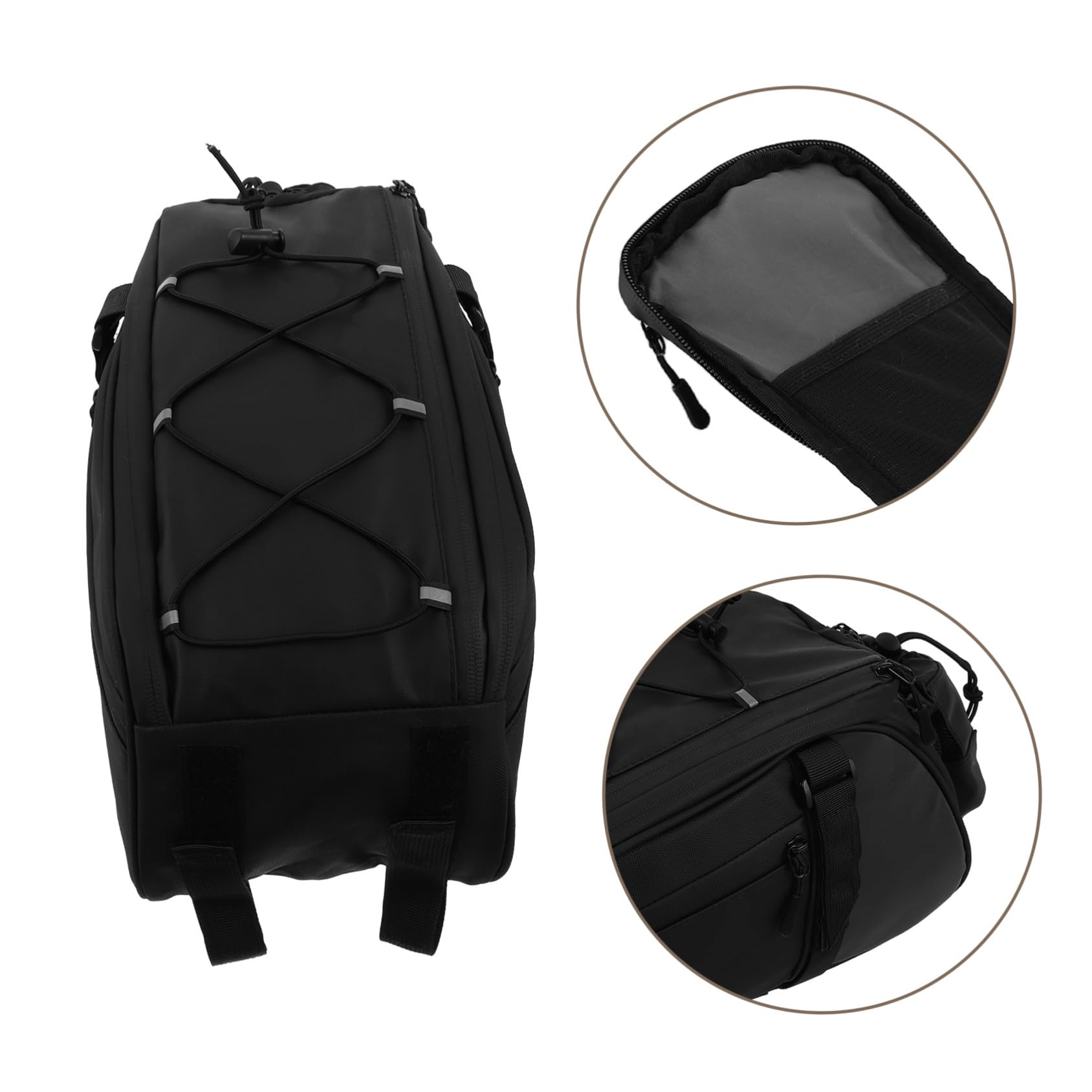 BESPORTBLE Borsa da Telaio per Bicicletta per Portapacchi Posteriore per Attrezzatura da Ciclismo per Dispositivi Elettronici per Viaggio Nera Adatta per Città e Fuoristrada
