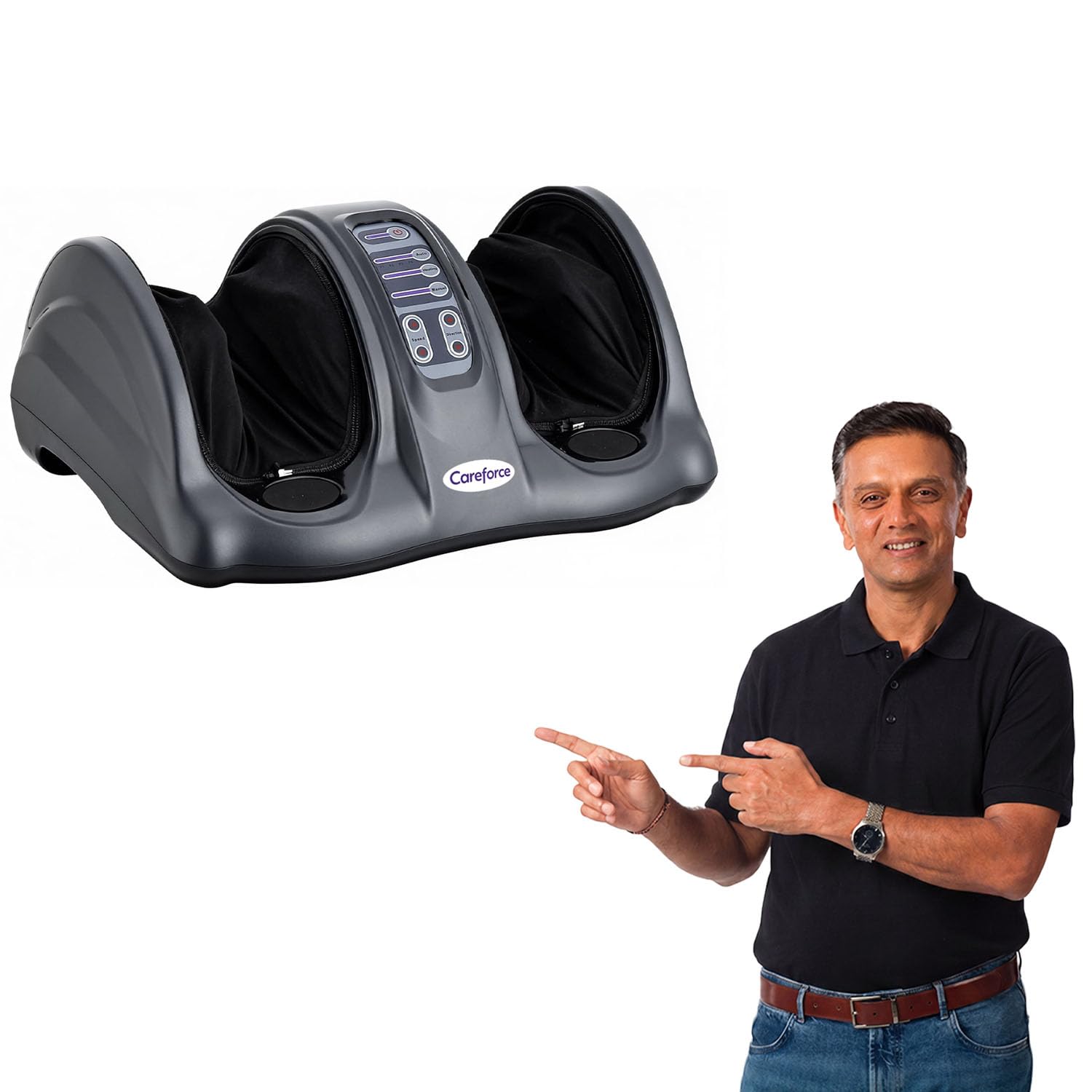 Careforce FootPulse Electric Foot Massager Machine with 4 Preset & 3 Custom Modes with 3 Speed Settings Bi-directional Rolling for Pain Relief & Blood Circulation Ideal for Homemakers & Seniors- Gray-image-35
