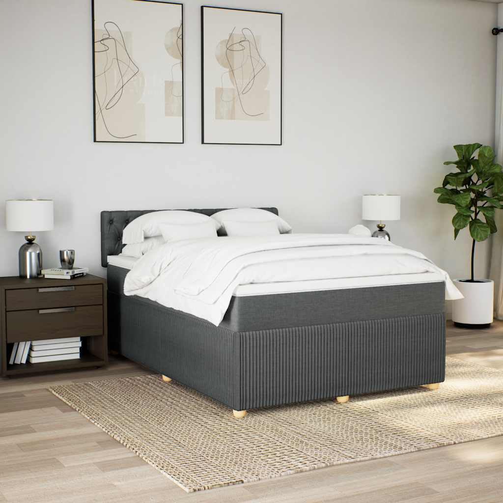 tkanina poliestrowa LED materac kieszeniowy 140x190 cm szary