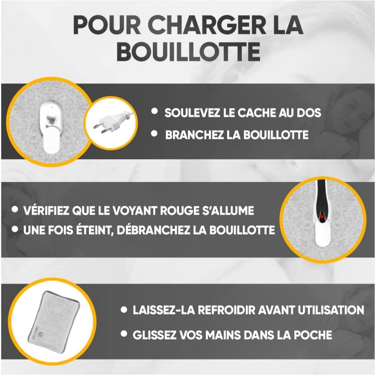 Bouillotte Électrique Chauffante Rechargeable, Chauffe-Mains et Pieds Portable avec Sécurité Anti-Surchauffe, Housse Douce, Idéal pour l’Hiver et les Moments de Détente