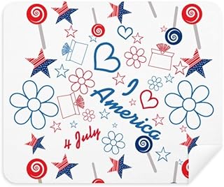 USA Candy Flower Star Love Heart Word Cleaning Cloth Screen Cleaner 2pcs Suede Fabric