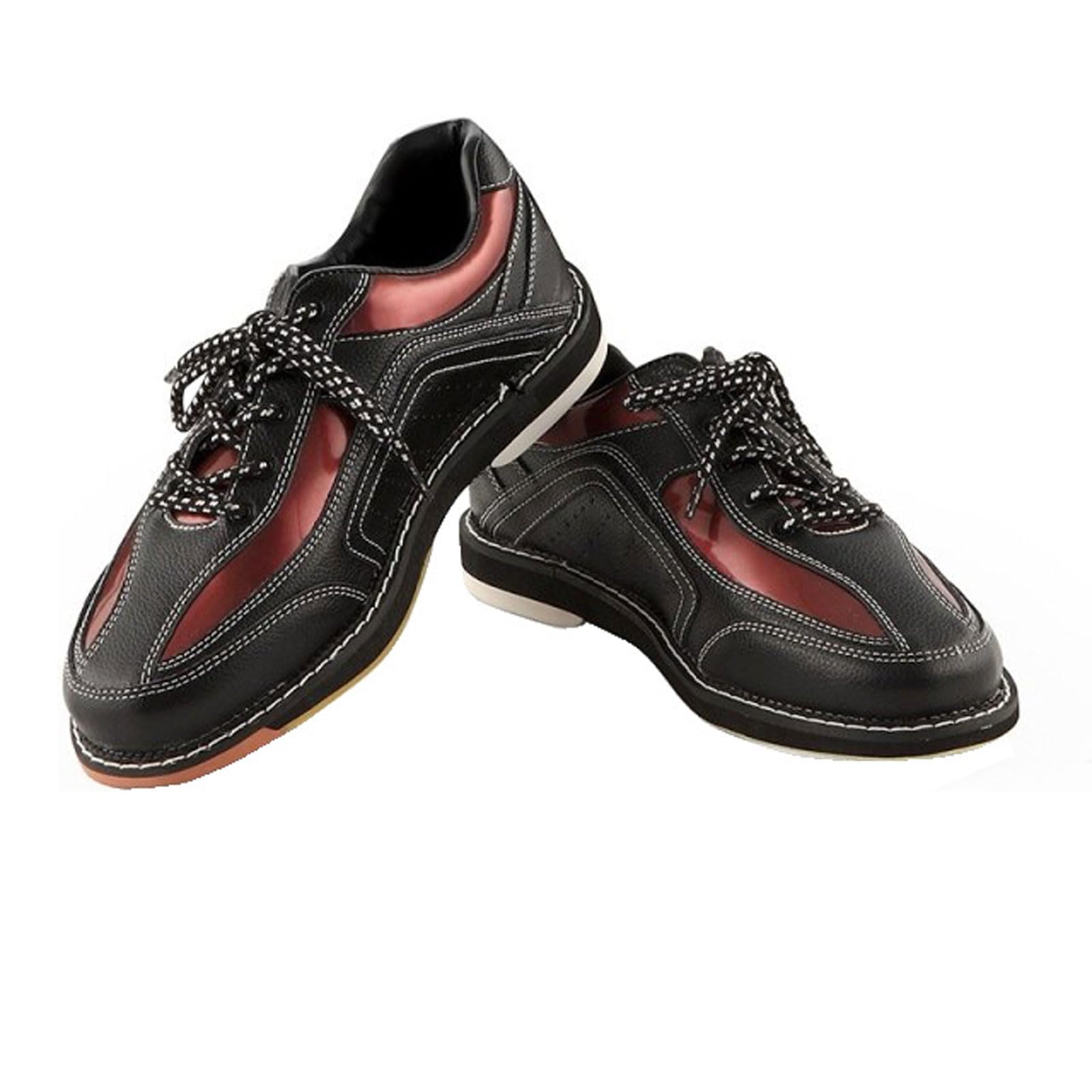 Hommes Chaussures De Bowling,Chaussures de Bowling pour Femme,Chaussures D'entraînement De Bowling,léger en Cuir véritable Respirant,avec Semelle Interchangeable,pour droitiers et gauchers