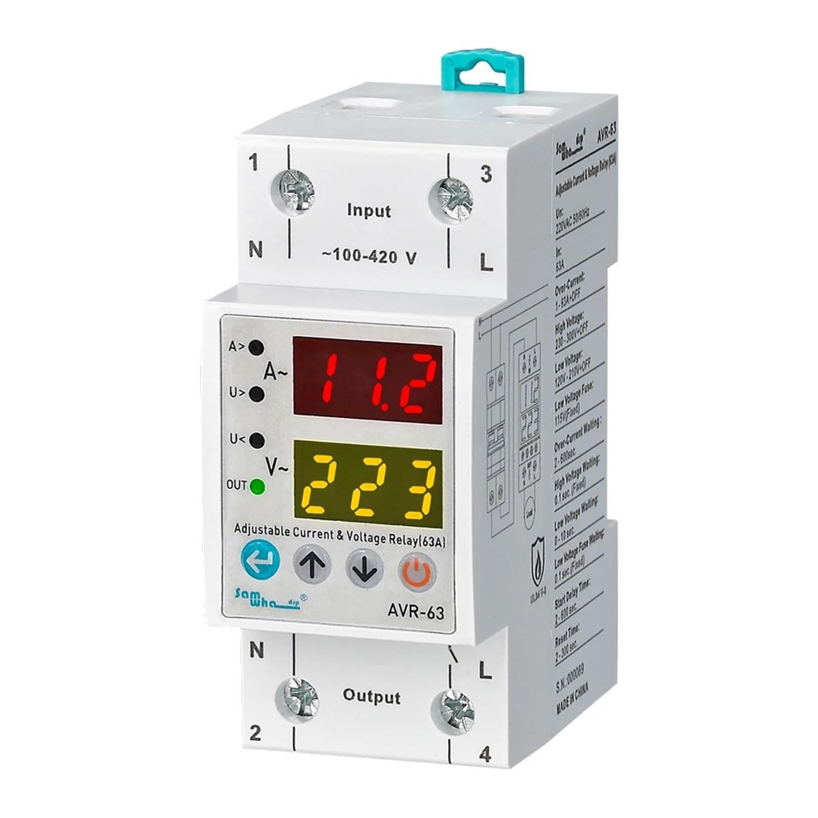 Relais de protection 63A protège contre surtension AVR-XX
