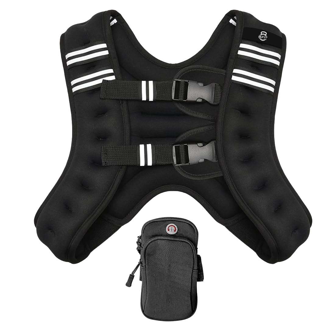 B Fit Microfiber Fixed Weighted Vest for Cross-Training, Strength Training, and Endurance Workouts with Mobile Pouch (10 Kg Fixed Weight Jacket) (B091TQFM1G) Amazon Price History, Amazon Price Tracker