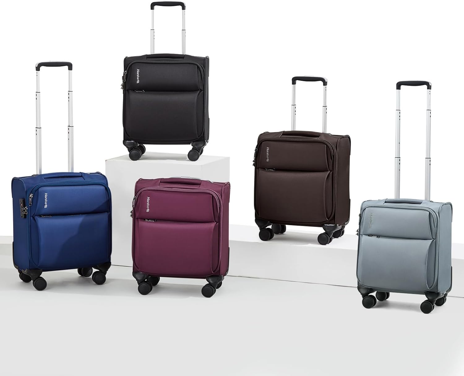 Hanke 16 Inch Underseat Carry On Luggage with Spinner Wheels for Airline, Small Softside TSA Approved Luggage Lightweight Rolling Suitcases Under Seat Travel Carry-On Bag(Grey) - Image 8