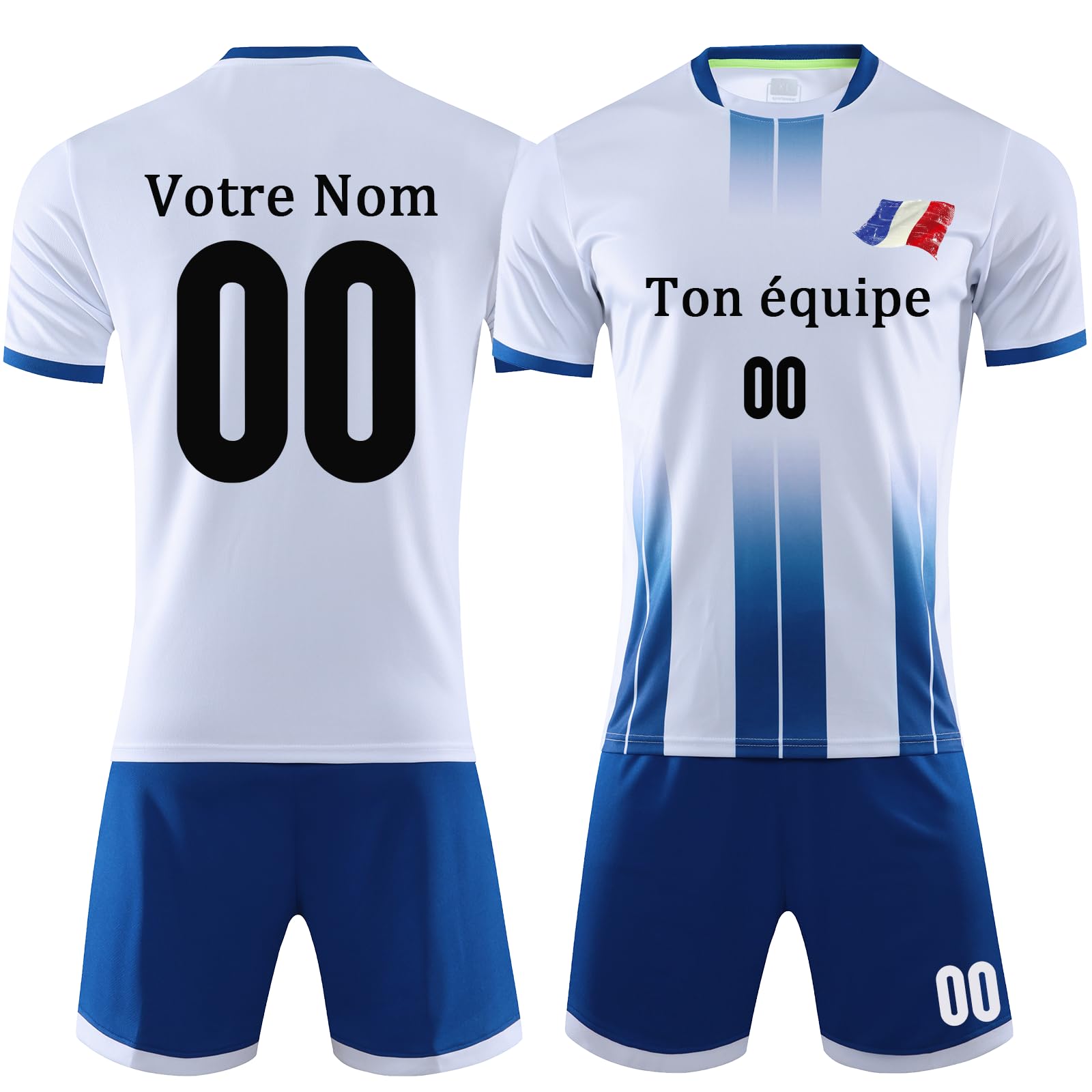 Maillot de Foot Personnalisable Maillot de Foot Enfant Personnalisé Ensemble T-Shirt Shorts 2 pièces personnalisé Nimporte Quel numéro de nom Team Logo Jersey
