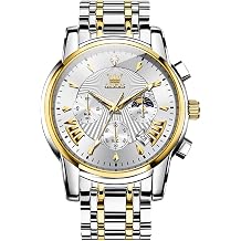OLEVS Mens Watches Luxury Stainless Steel Quartz Watch for Men Waterproof Silver