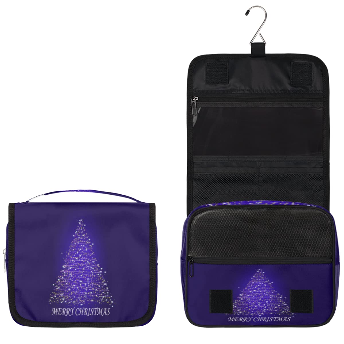 Wesołych Świąt Podróżna Kosmetyczka Choinka Mycie Torba Unisex Wiszące przybory toaletowe Kosmetyczka Organizer do makijażu, wielobarwny, Jeden rozmiar