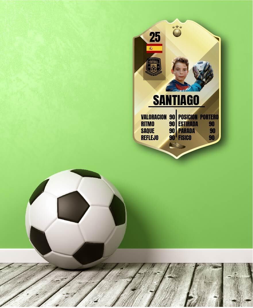 Tarjeta de Fútbol Coleccionable Personalizada, 1 Unid, 21 x 33 cm, Oro