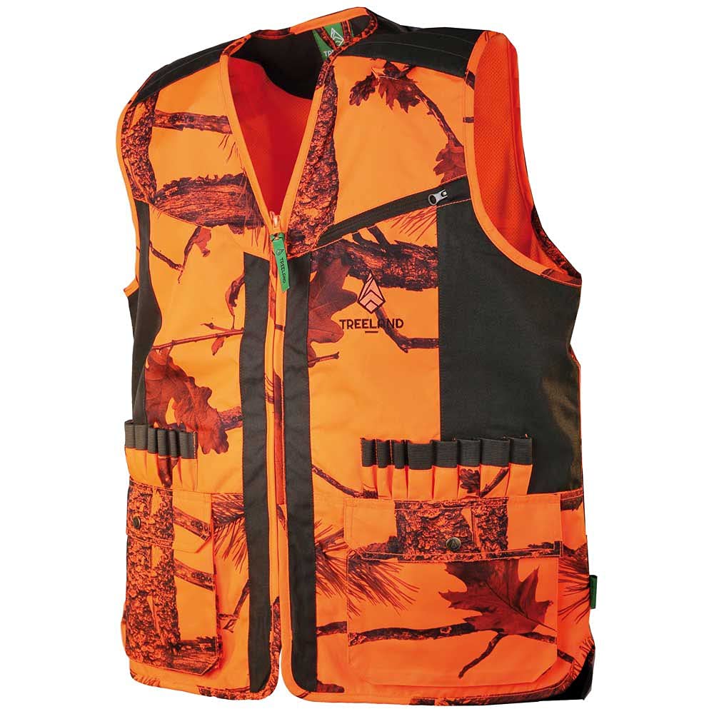 Treeland Gilet mimetico arancione Forest T254