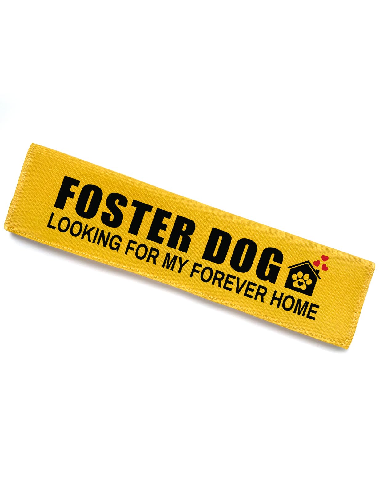 Foster Dog Leash Sleeve - Funny Yellow Alert Wrap with Hanging ID Patch | Looking for My Forever Home Pet Leash Accessory, Gift for Dog Owners