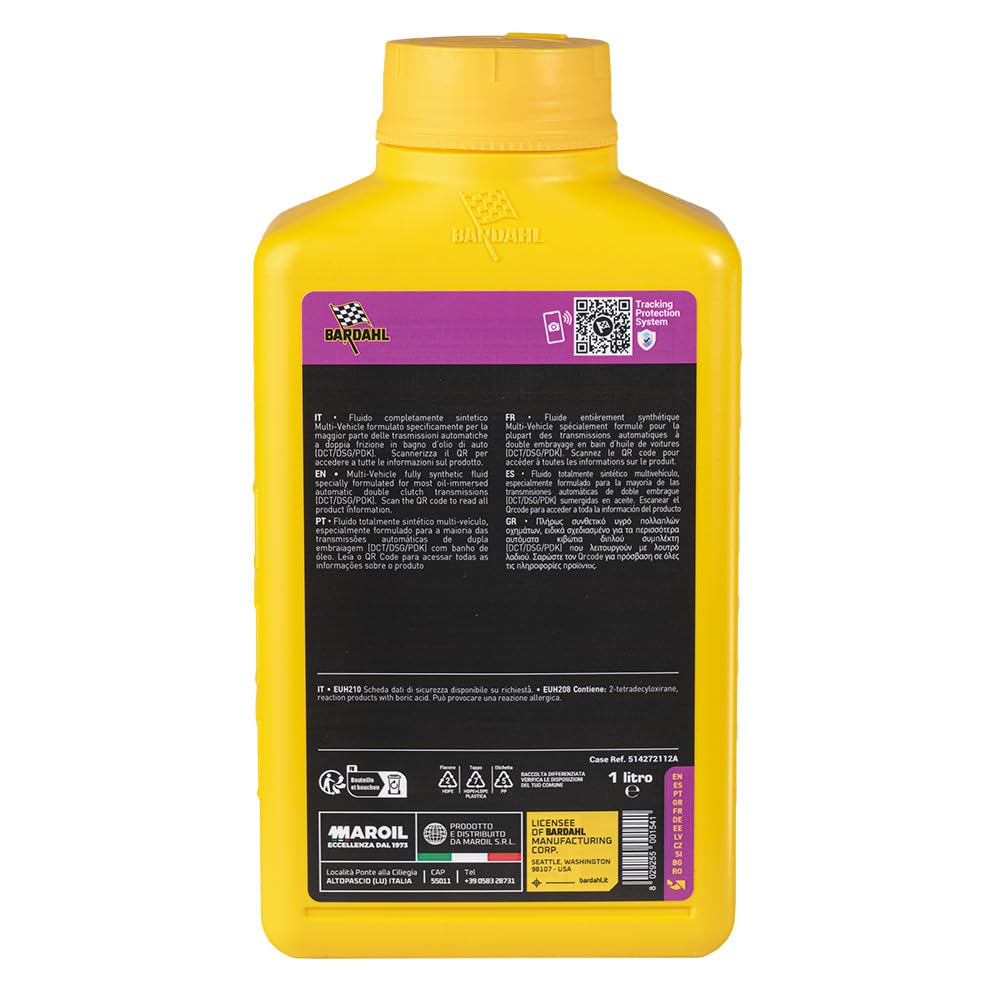 Bardahl - DCTF SPEED - Olio Trasmissione Auto, Lubrificante per Trasmissioni Automatiche a Doppia Frizione in Bagno d'Olio, con Proprietà Anti-Usura e Alta Durata, 1 L