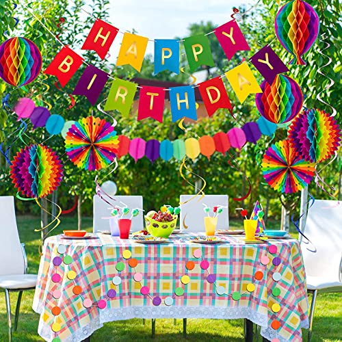 Fournitures de fête arc-en-ciel et kit de bannière d'anniversaire