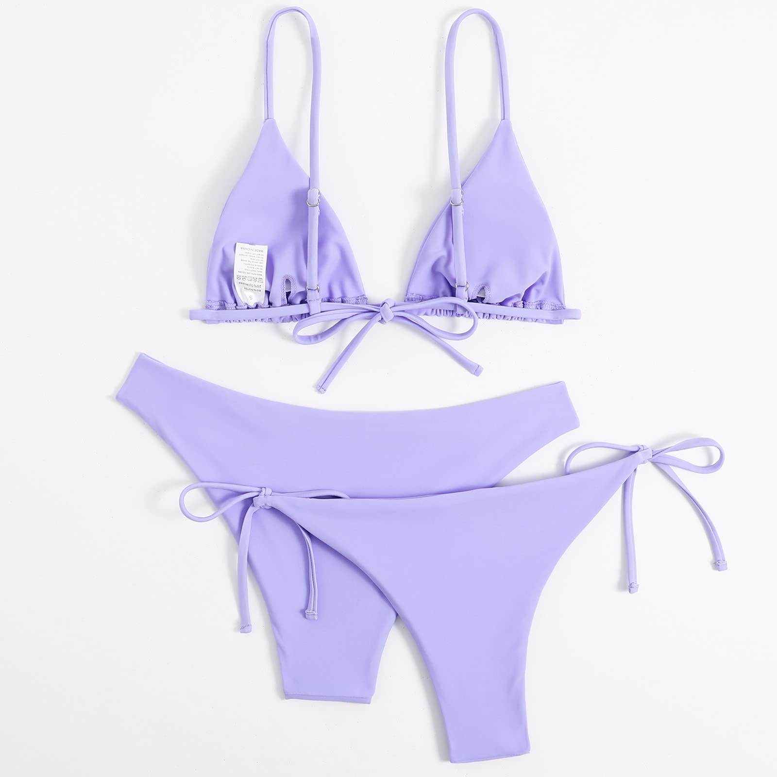 Bikini da donna 3 pezzi fascia fasciatura bikini push up brasiliano costumi da bagno costumi da bagno costume da bagno sexy Wear, bianco, L