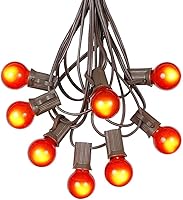 Vista 1 de Guirnalda de luces G30 para patio con 25 bombillas de globo – Cadena de luces colgantes de jardín – Luces vintage para patio trasero – Cadena