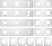 Vista 1 de Lsnisni 14 Pack Shower Caddy Adhesive Replacement, Waterproof Shower Shelf Adhesive Strips, Strong Adhesive Flat Hooks for Bathroom Storage Shelves