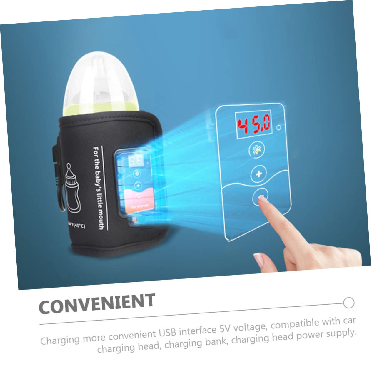 IWOWHERO Portable Bottle Warmer for Travel Mom's Cozy Bottle Heater for Breastmilk Easy to