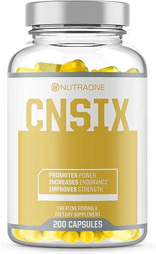 CNSix Cápsulas de creatina por NutraOne - Creatina HCL para ayudar a desarrollar músculo magro* (600 mg - 200 cápsulas)