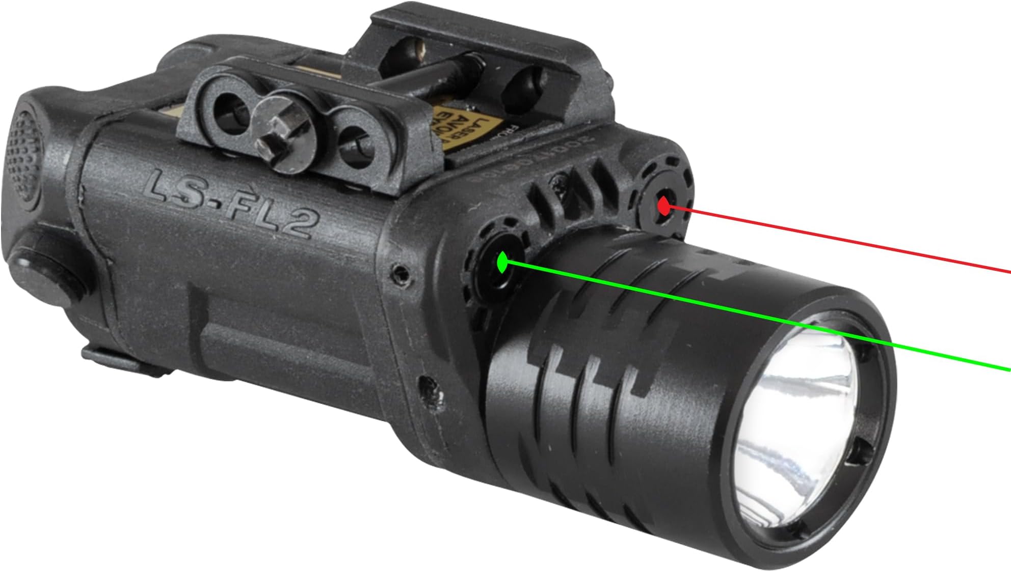 FL2GR Dual Laser (Red & Green Laser Sight) with LED Flashlight Combo with USB Rechargeable Battery and Charging Cable for Pistols and Handguns Glock, S&W, Sig Sauer, Springfield