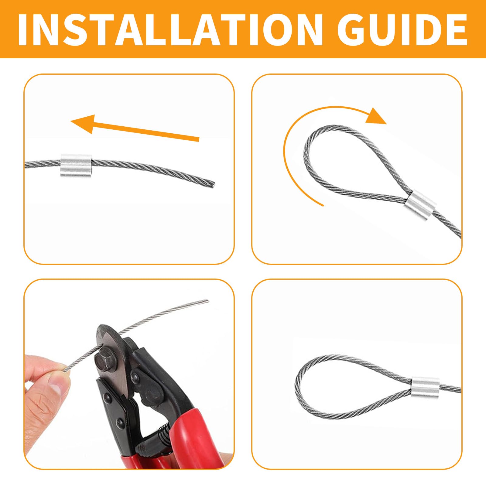 Câble Métallique en Acier Inoxydable,Kit de Câble Métallique 100m,Cables Acier Inox 1.5 mm,Noyau 7 x 7 Brins,pour Outdoor Suspension,Corde a Linge,Plante Grimpante