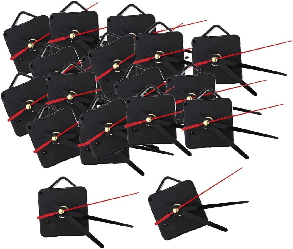 barenx 20Pack Red Black Quartz Clock Movement Pointer DIY Repair Part Accessory