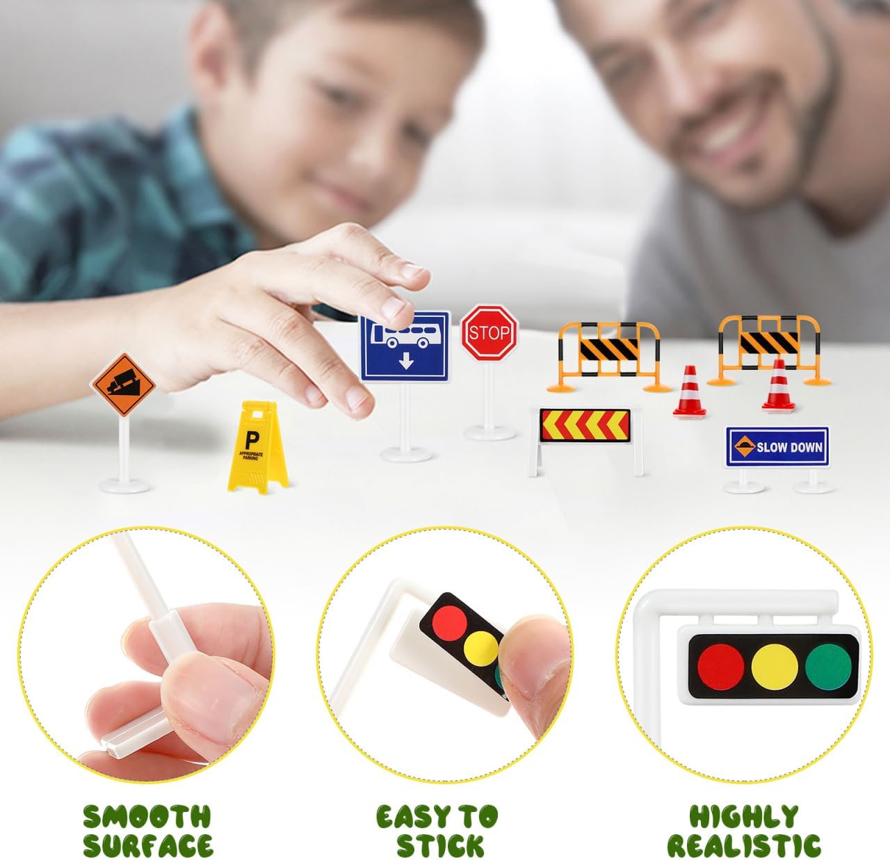 Toddmomy 1 Set Traffic Signs for Kids, Mini Stop Signs Street Road Sign for Educational Preschool Train Cars Track Accessories